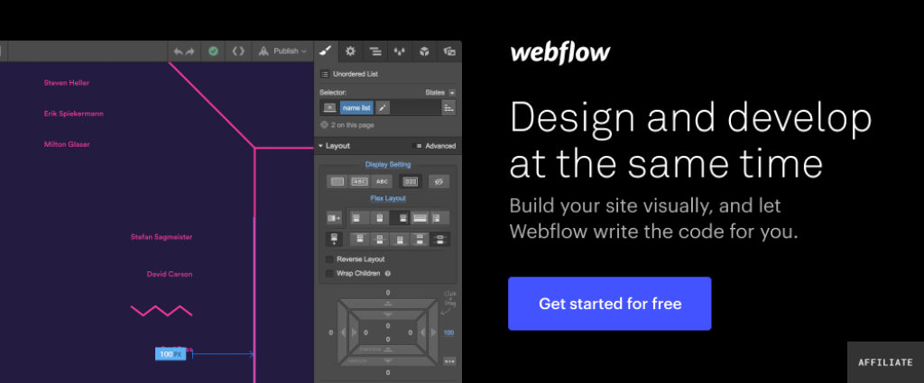 Bannière Webflow