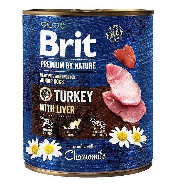 Karma dla psa BRIT Premium By Nature Indyk z wątróbką 800 g