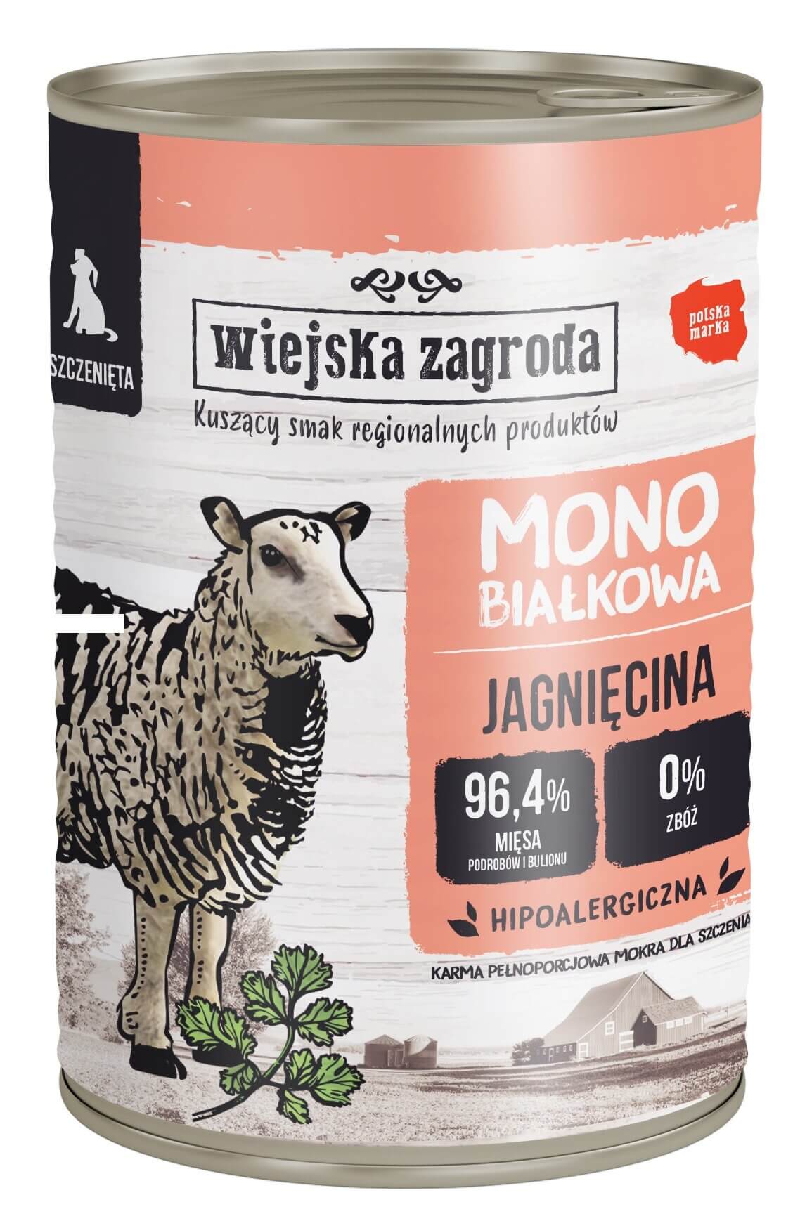Karma dla psa WIEJSKA ZAGRODA Jagnięcina 400 g