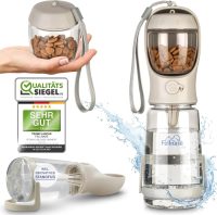 Fellnase Butelka do picia dla psa w podróży – ze stojakiem zabezpieczającym przed rozlaniem i dozownikiem karmy