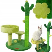 PETSTORY Kaktus Drapak 3-Poziomowy z Legowiskiem i Zabawkami PETSTORY Kaktus Drapak 3-Poziomowy z Legowiskiem i Zabawkami