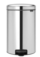 Kosz na śmieci z pedałem BRABANTIA 114267 NewIcon ciche zamykanie, przenośny 20L Stal błyszcząca